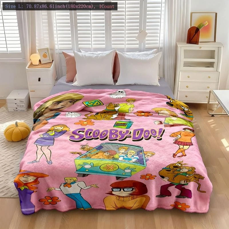 Scooby-Doo Flannel Blanket, Soft Cozy Fleece Featuring Classic Cartoon