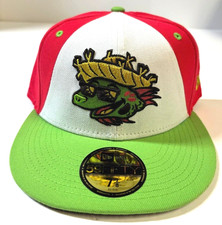 Harrisburg Senators MILB NE Copa De La Diversion Fitted Hat ~Coral/Lime