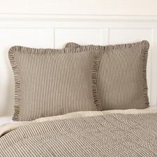 Sawyer Mill Farmhouse Charcoal Ticking Stripe Fabric Euro Sham 26x26" VHC Brands