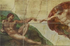 Creation of Adam Mural Ceramic Bath Backsplash Tile #85