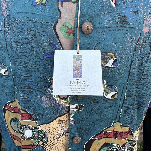 Kahala Mens Hawaiian Shirt Size XL Sea Turtle Fish Short Sleeve Button Down NWT - Picture 8 of 10