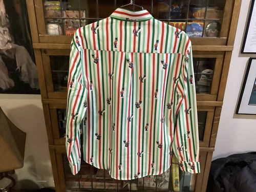The Roosevelts RSVLTS Bob Ross Ugly Christmas Xmas Painting Button up Shirt SZ L - Picture 11 of 12