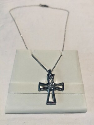 アクセサリー CROSSFOR SILVER NECKLACE Crossfor Sterling Silver Cross CZ Necklace Brand New