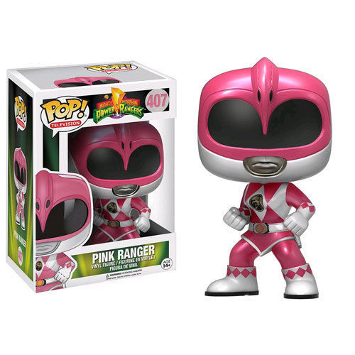 Dañado Caja Power Rangers Metálico Rosa Ranger 9.5Cm Pop Vinilo Figura Funko 407