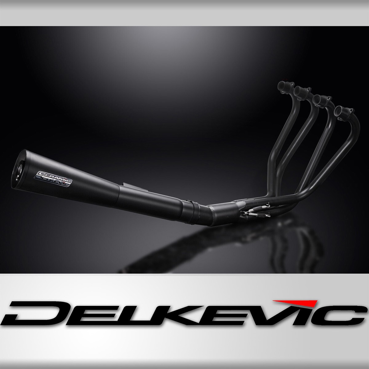 Honda CB550K 1977-1978 Full Exhaust 4-1 Ceramic Black Megaphone