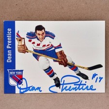 1994-95 Parkhurst #91 Dean Prentice SIGNED Autographed New York Rangers Card