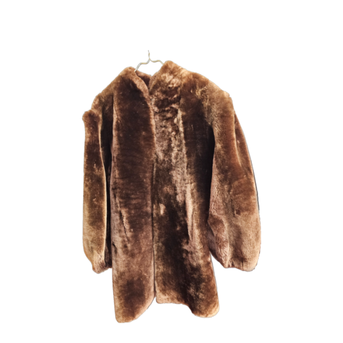 Vintage Fur Or Faux Fur? Women’s Brown Buffy Sleeve Coat - Picture 1 of 5