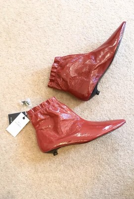 burgundy kitten heel ankle boots