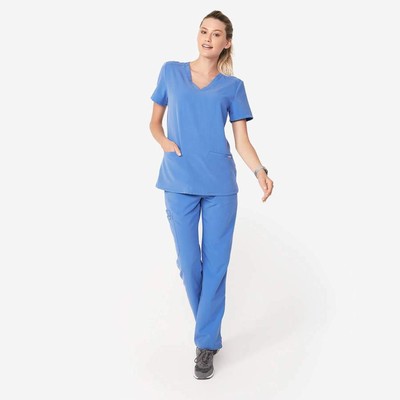 Figs Women Ceil Blue Scrubs Set Xxs Casma V Neck Top Yola Skinny
