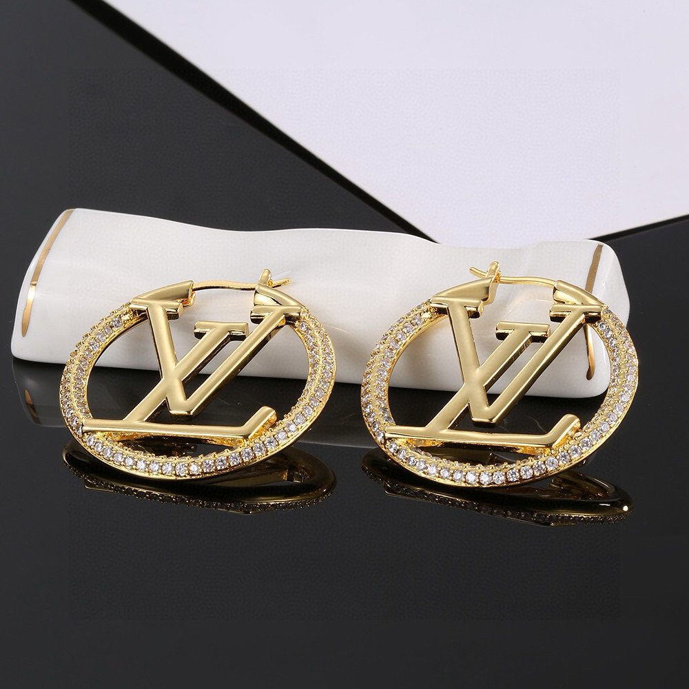 Celebrity Gold Silver Circle Letter Earrings Classic Jewelry Gift