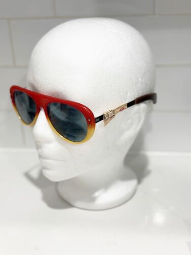 Unique NOS Vintage MOD Red Yellow COLOR BLOCK Sport Aviator Unisex Sunglasses - Picture 2 of 24