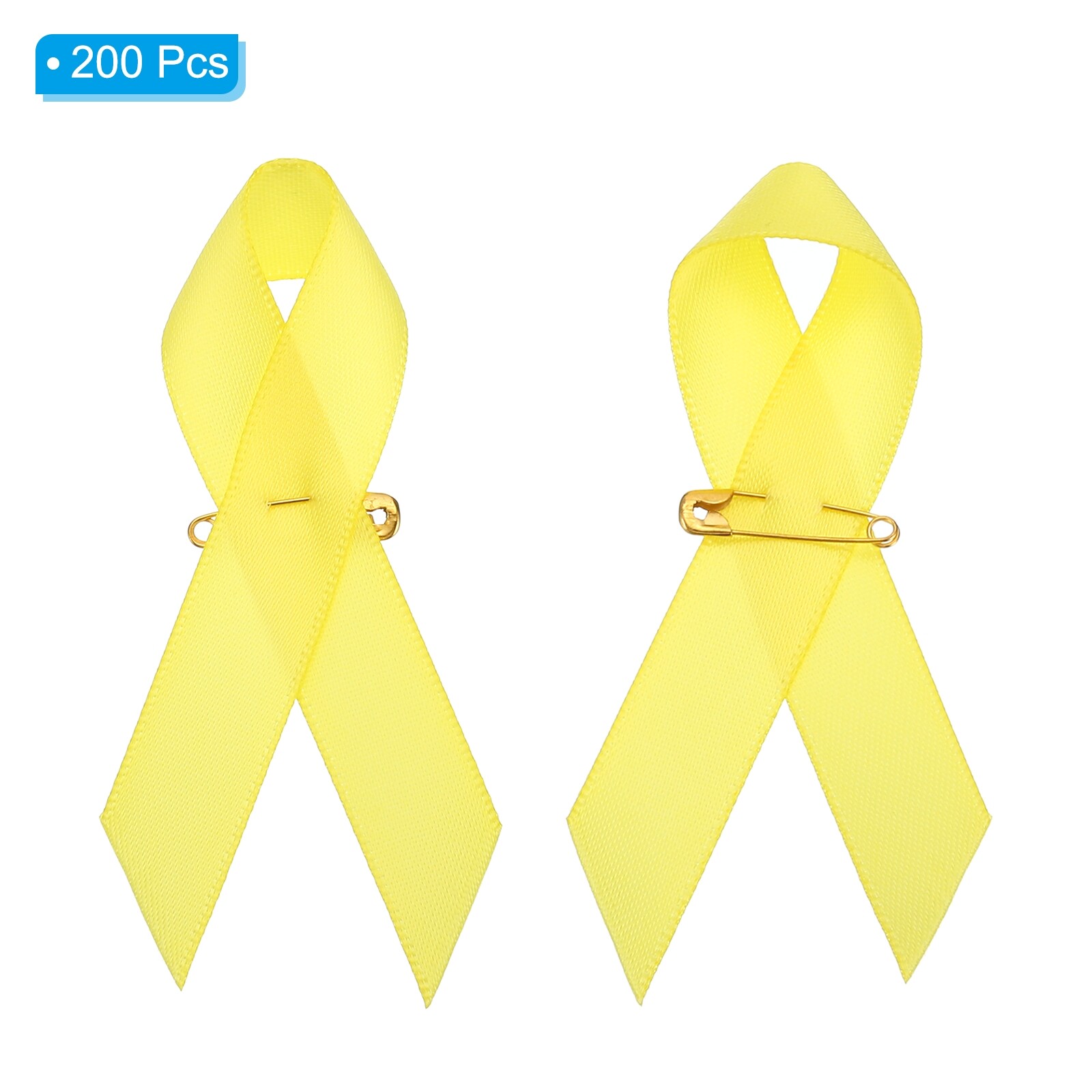 Ribbon Pins, 200Pcs Yellow Awareness Ribbon Satin with Safety Pins eBay
