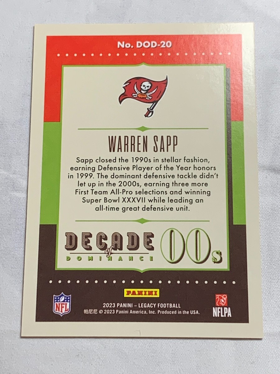 オールブラックス メモラビリア 記念品 Decade of Dominance 2023 Panini Legacy Decade of Dominance Orange Warren Sapp /249