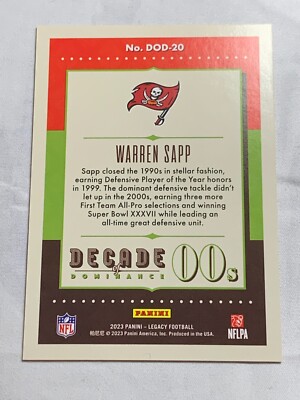2023 Panini Legacy Decade of Dominance Orange Warren Sapp /249