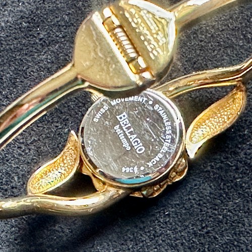 Raro Orologio Bracciale Donna Bellagio Bel Tempo Fiori Swarovski Floreale Quadrante Nascosto - Foto 11 di 14