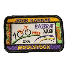 2004 RAGBRAI XXXII CENTURY LOOP KARRAS PATCH REGISTERS BICYCLING IOWA MINT NOS