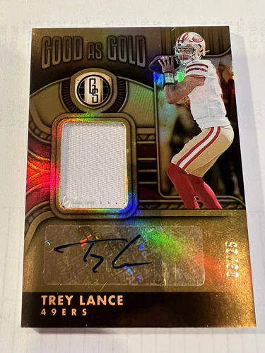 2022 TREY LANCE PANINI GOLD STANDARD GOOD AS GOLD  #TLA /25 49ERS Auto