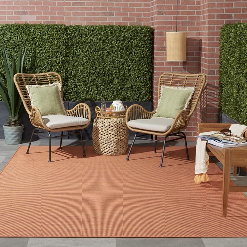 Nourison Positano Indoor-Outdoor Terracotta 5' x 7' Area Rug Easy Cleaning Non - Picture 4 of 9