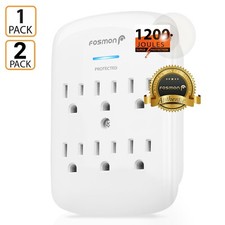  ETL Listed 6 Outlet Extender Surge Protector Multi Plug Wall Adapter Tap 1200J