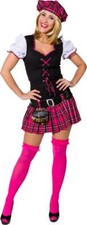 Schotte Schottin Scottish Girl Lady Rock Schottenkostüm Kostüm Kleid Damen Mütze