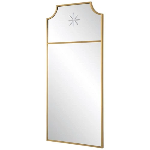Uttermost Caddington Tall Stainless Steel and Glass Mirror in Satin Brass - Picture 2 of 6