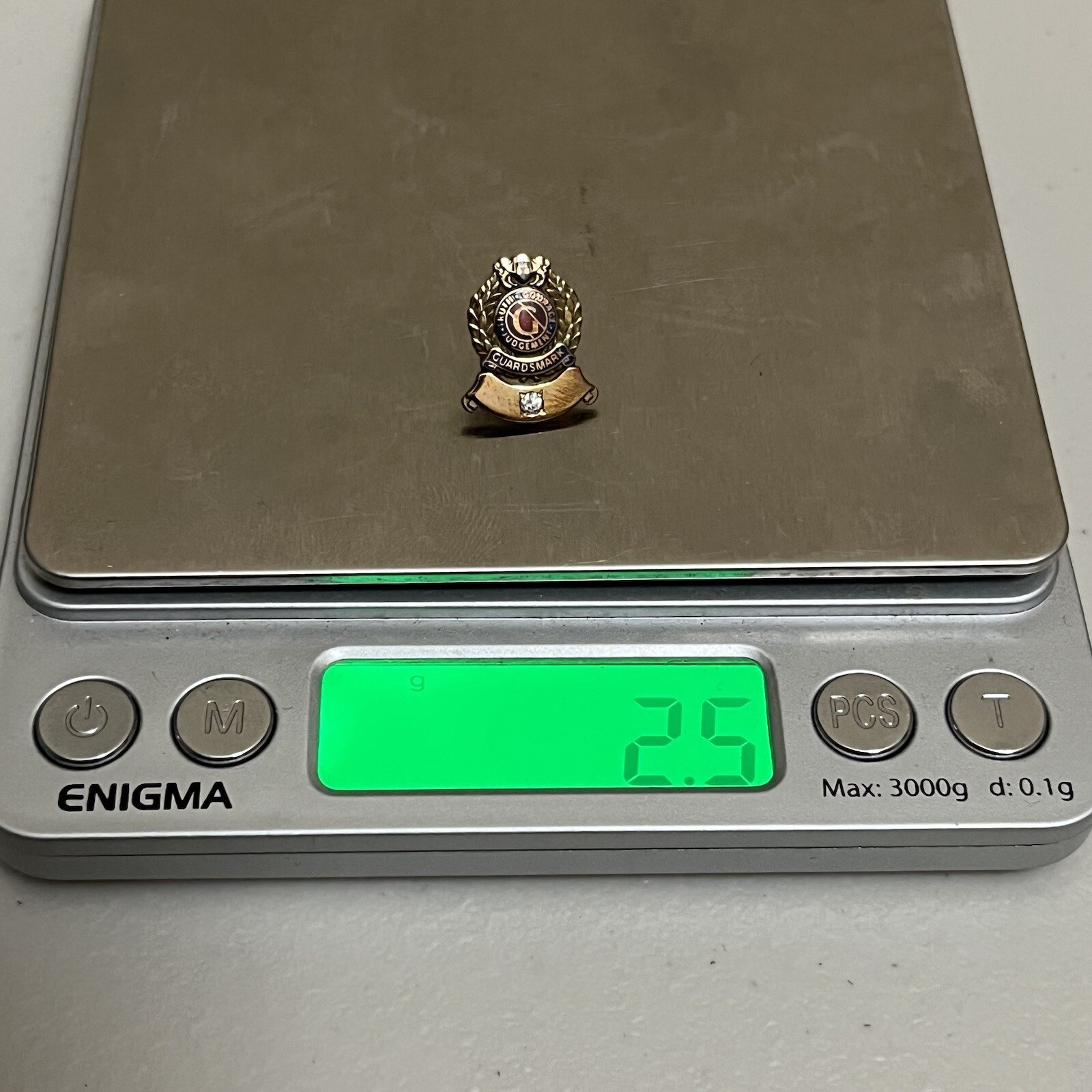 10K Yellow Gold Guardsmark Security Company Pin With Diamond eBay