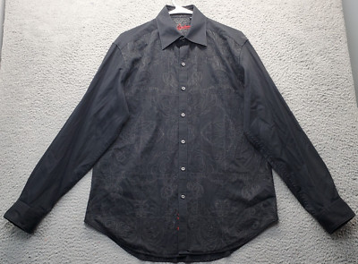 Robert Graham Shirt Men's M Multi Embroidered Knowledge Wisdom Truth Button Down