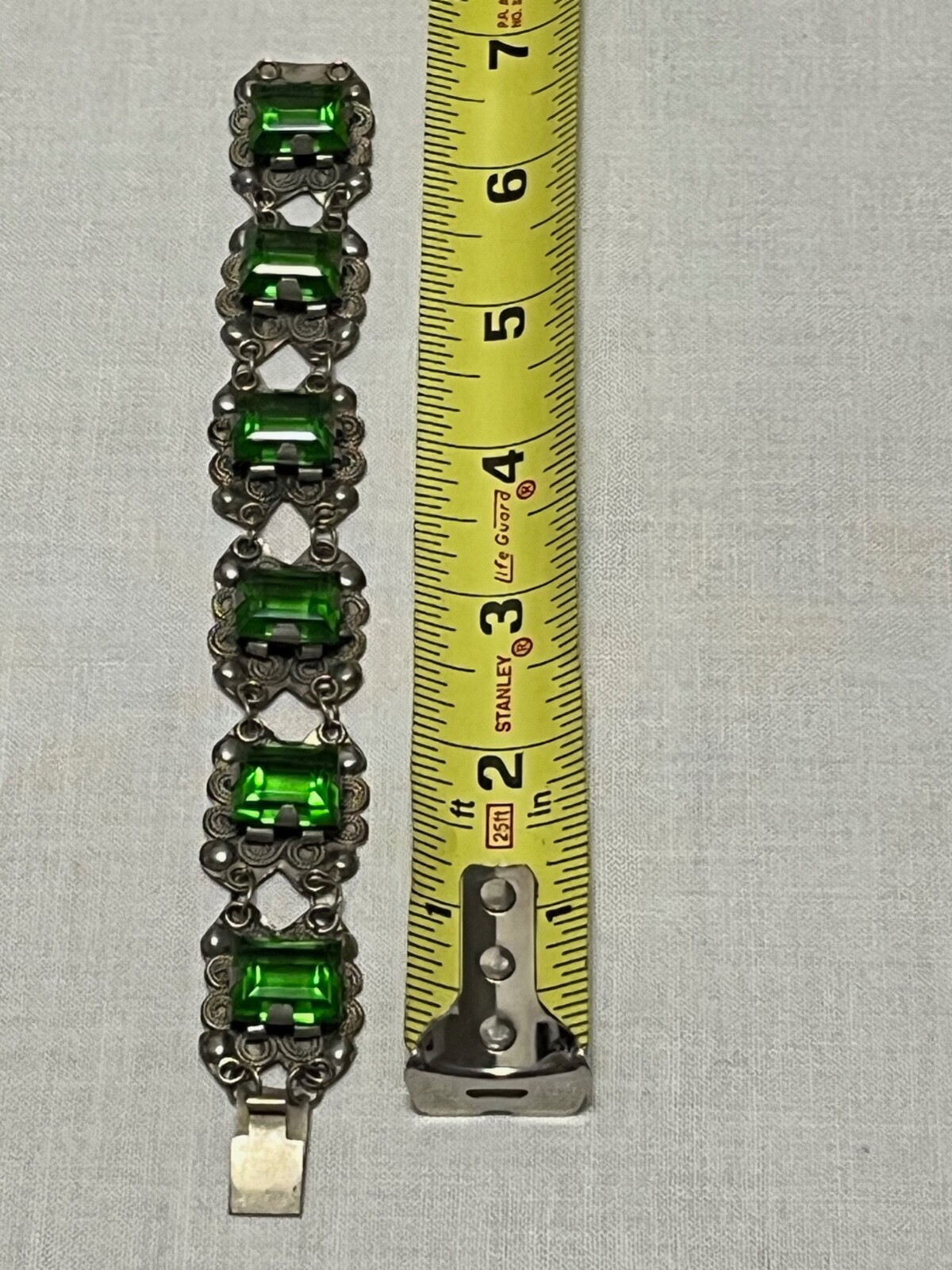 Vintage spring green rectangular glass organic si… - image 16