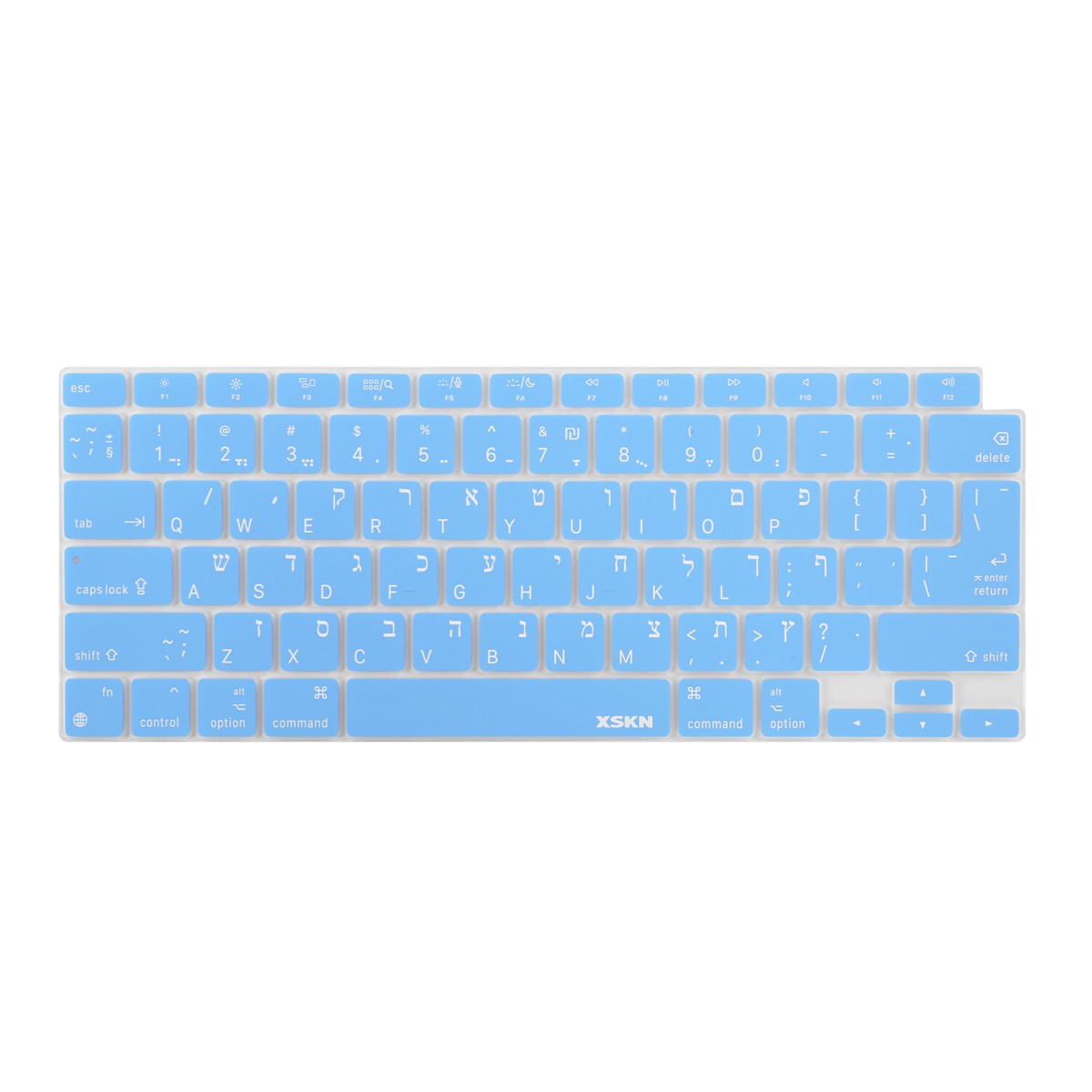XSKN Hebrew Keyboard Cover for 2020 Macbook Air 13.3 with Touch ID