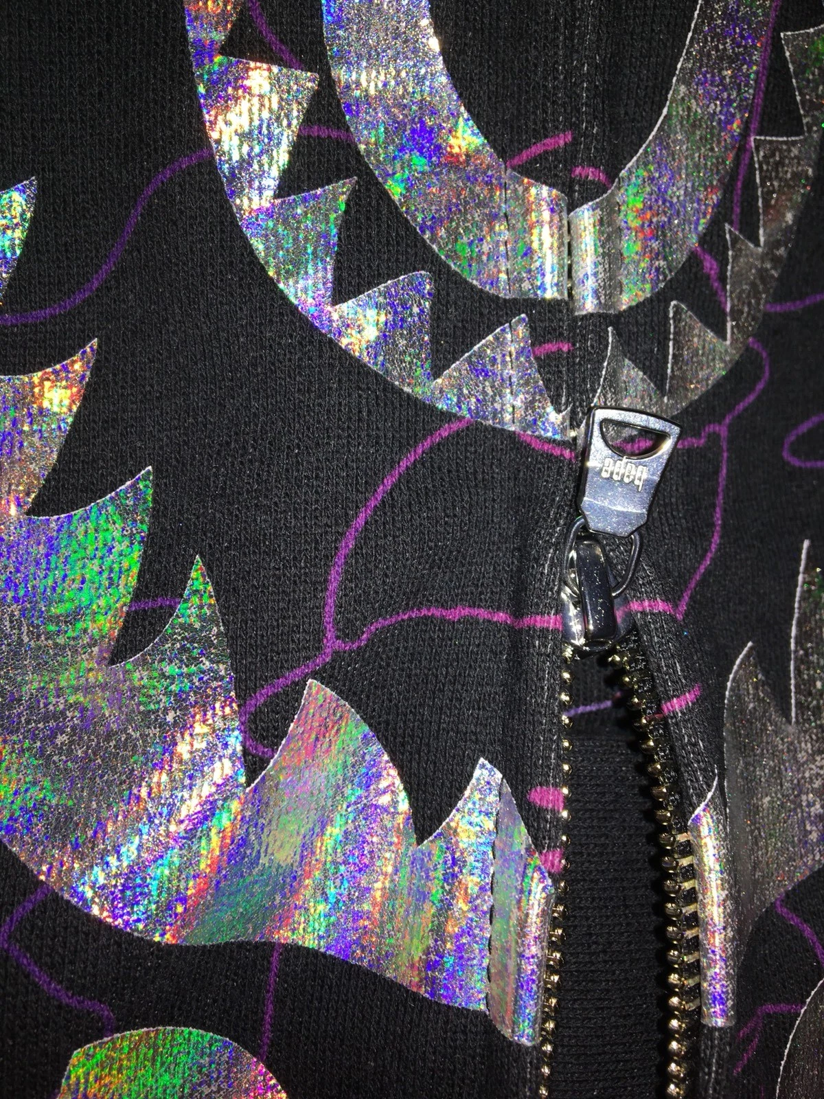 A BATHING APE (BAPE) Felpa con cappuccio mimetica squalo Bape Pencil al neon media nuovissima DEADSTOCK!!!!