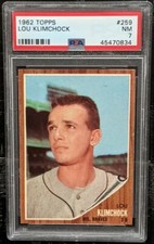 1962 Topps Lou Klimchock PSA 7 NM #259 High End Braves