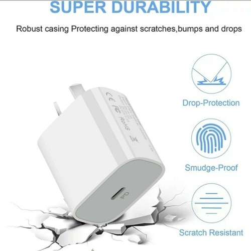 For iPhone 15 14 13 12 11 X Pro XS MAX Fast Charging USB-C PD Plug Charger Cable - Picture 7 of 22