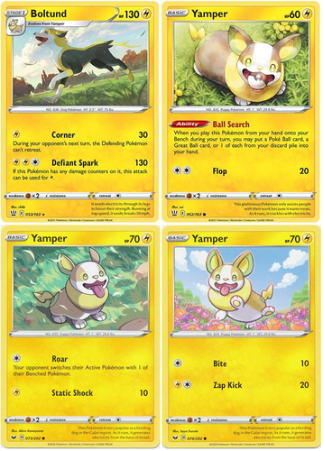 Boltund 053 163 Battle Styles 3 Yamper Pokemon Card Evolution Set EBay
