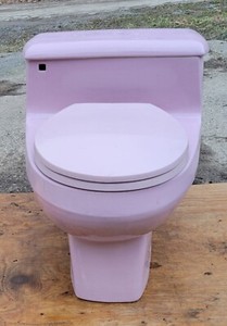 RARE VINTAGE BARBIE PINK ONE PIECE AMERICAN STANDARD ELONGATED TOILET