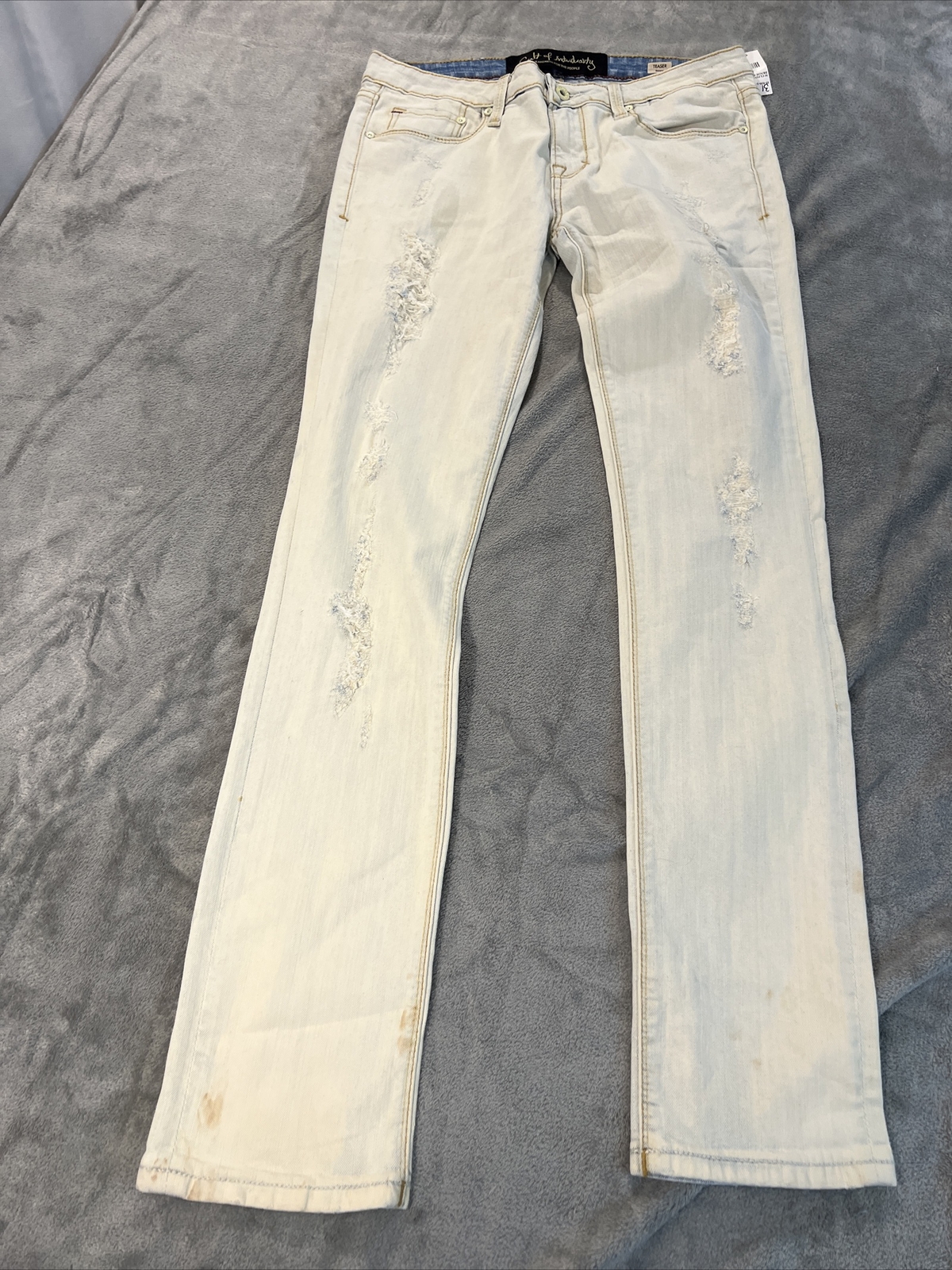 Cult Of Individuality Jeans Womens 31 Teaser Skinny Distressed Stretch Stain USA