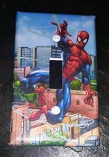 Custom Handmade - Spiderman Style Two Single Toggle Light Switch Cover