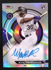 2023 Topps Finest Wynton Bernard Refractor On Card Auto Rookie ROCKIES #FA-WBE 