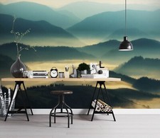 3D Clouds Mountains K2610 Wallpaper Mural Sel...