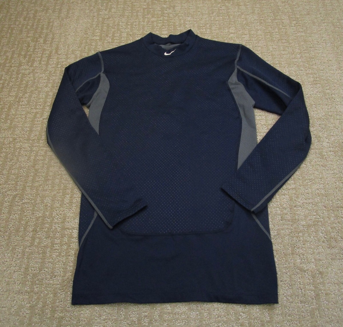 Nike Pro Combat Shirt Men Medium Blue Performance Long Sleeve Run
