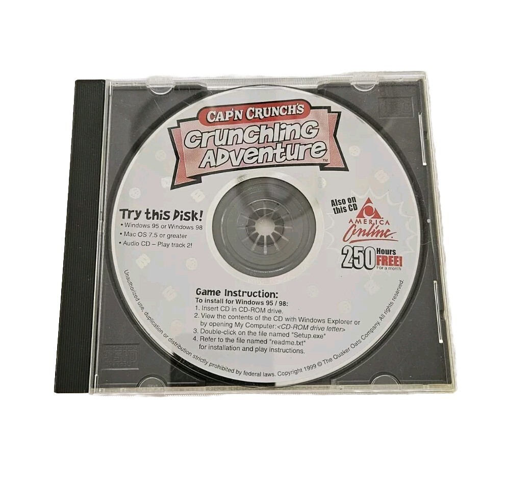 PC game Cap&rsquo;n Crunch&rsquo;s Crunchling Adventure Software Windows 95 98 