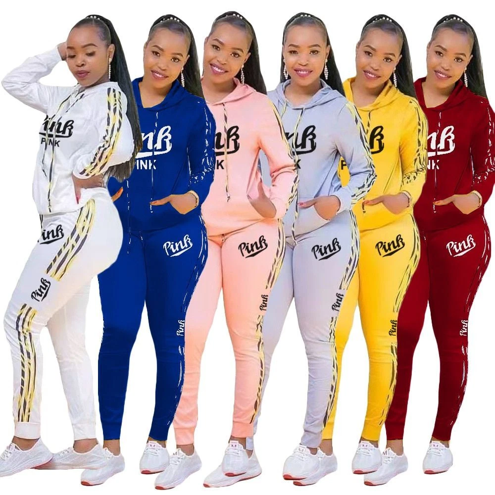 Women's Track Suit Fashion Women Tracksuit Casual Sports Two Pieces Jogging  Us L