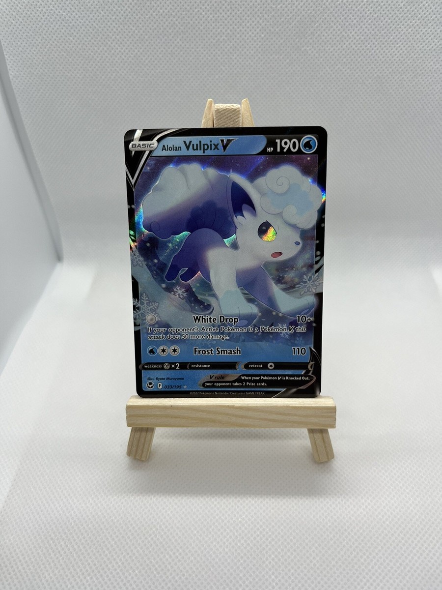 pokemon tcg silver tempest 033 195 alolan vulpix v card Alolan Vulpix V - 033/195 Ultra Rare