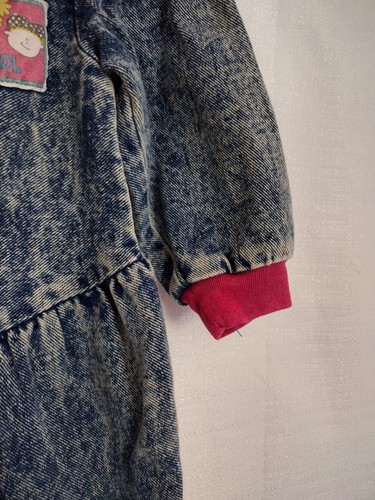 Vintage Playskool Denim Jumpsuit Romper Size 18 Months Toddler Girl Clothes 1989 - Picture 7 of 8