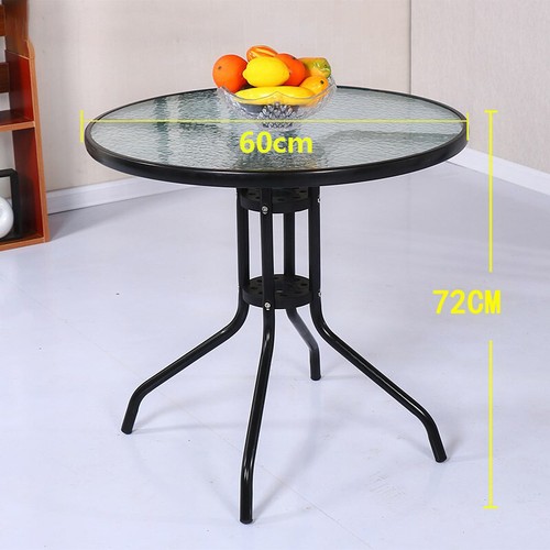 S L Glass Outdoor Table Round Bistro Garden Patio Side Bar Tables w