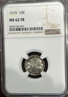 NGC MS62 FB 1919 Mercury Dime