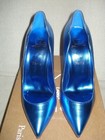 100% AUTH NEW WOMEN LOUBOUTIN HOT CHICK 100 ALIZE METALLIC BLUE PUMP/HEEL US 6.5 — photo 3