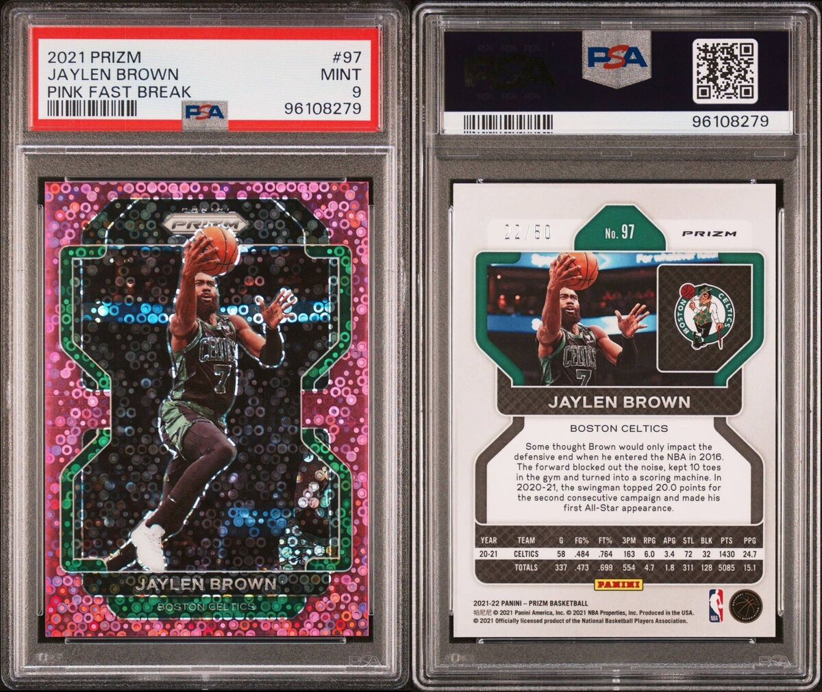 2021-22 Panini Prizm - Jaylen Brown #97 Pink Fast Break 2021-22 Panini Prizm - Jaylen Brown #97 Pink Fast Break