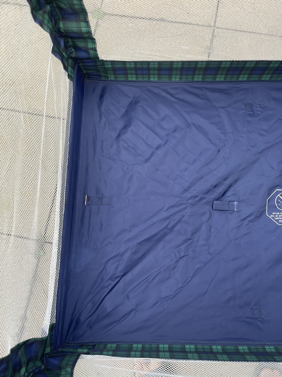 Mothercare Travel Cot and Playpenblue tartan design eBay