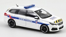 Peugeot 308 Sw 2018 Police Municipale Blue & Yellow Striping 1:43 Model NOREV