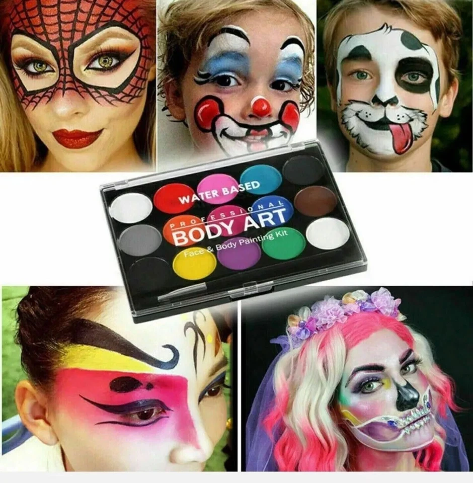 Professional Face Painting Kit for Kids Adults Face Body Paint Set Kit Party UK - Image 3 of 4